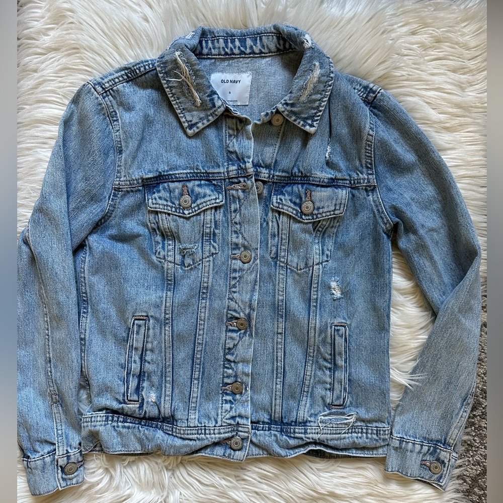 Old Navy distressed jean jacket